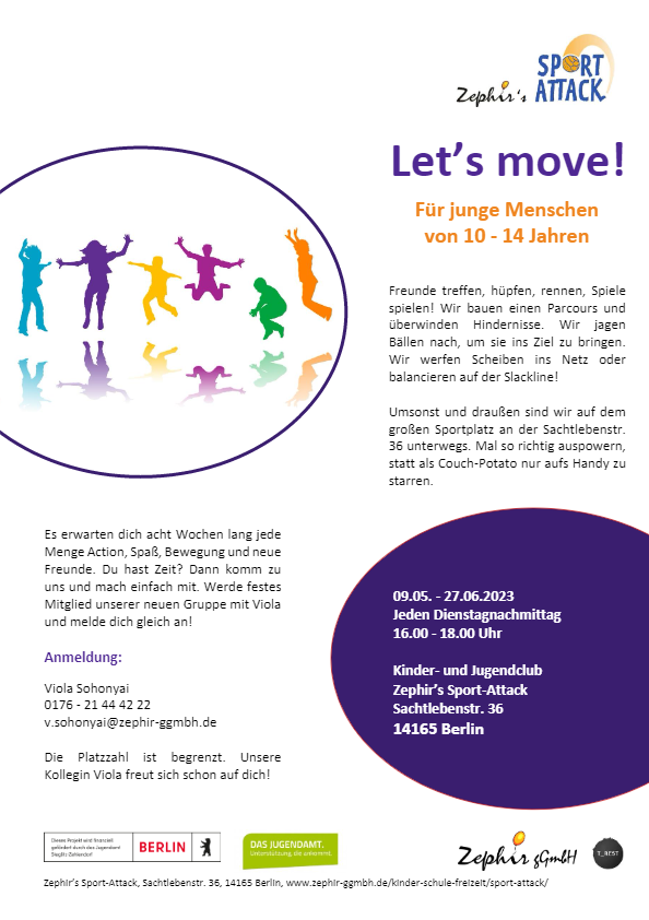 Flyer zur Bewegungsgruppe "Let's move"